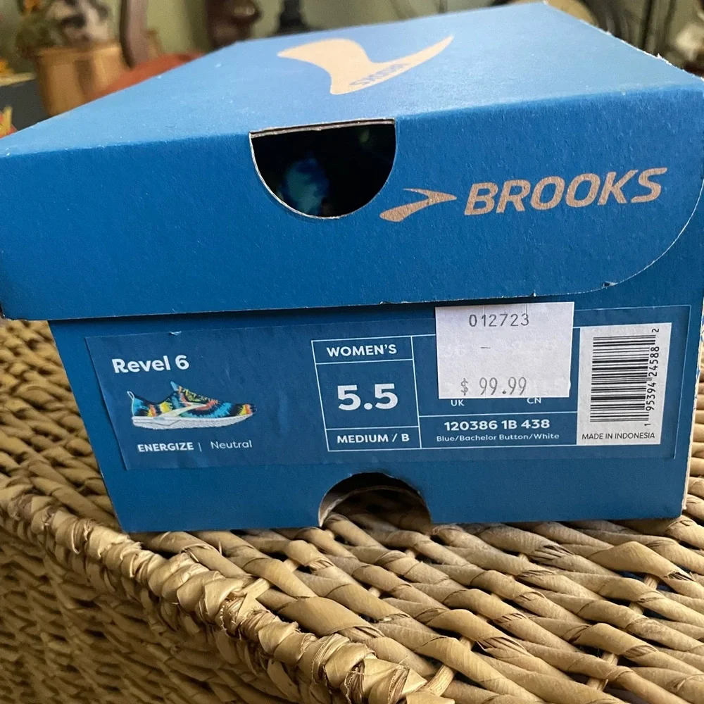 Brooks Revel Sneakers - Blue, Yellow, and Orange Tye Dye - Picture 9 of 9